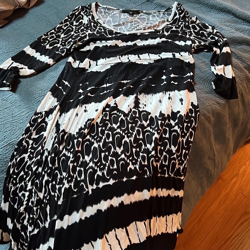 Karen Kane eclectic black and white cotton pullover dress - medium - Picture 5 of 5